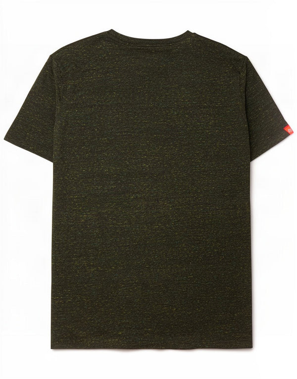 Superdry Mens Graphic T-Shirt Top Large Green Flecked Cotton