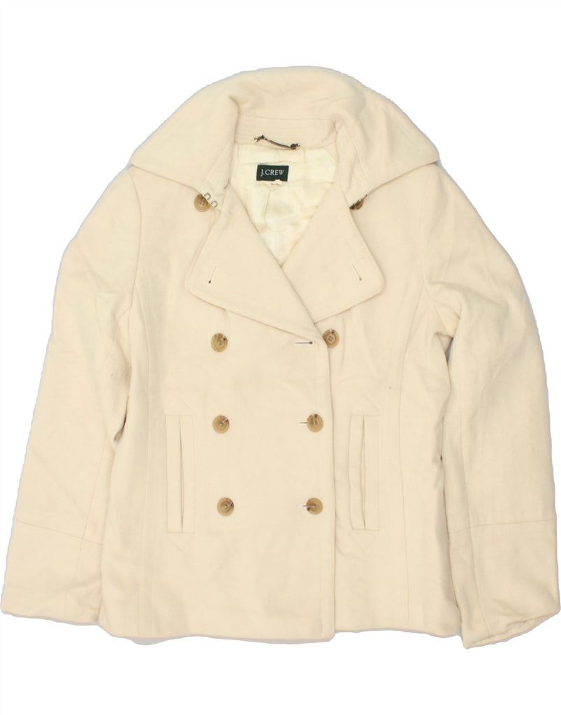 J. CREW Womens Pea Coat UK 12 Medium Off White Wool | Vintage J. Crew | Thrift | Second-Hand J. Crew | Used Clothing | Messina Hembry 