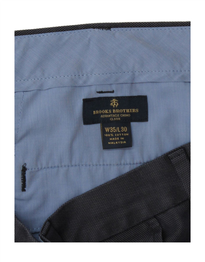 BROOKS BROTHERS Mens Clark Straight Chino Trousers W35 L30 Navy Blue Vintage Brooks Brothers and Second-Hand Brooks Brothers from Messina Hembry 