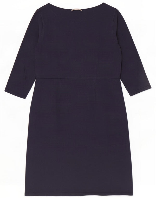 Boden Womens 3/4 Sleeve Shift Dress UK 12 Medium Navy Blue Cotton