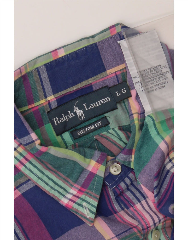 Ralph Lauren Mens Custom Fit Shirt Large Multicoloured Check Cotton