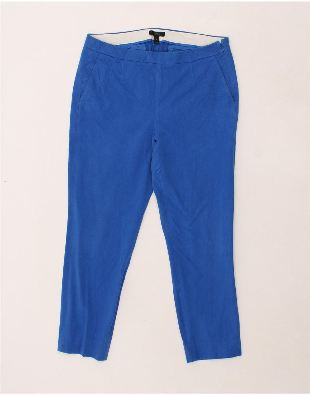 J. CREW Womens Slim Cropped Trousers US 8 Medium W26 L25 Blue Cotton Vintage J. Crew and Second-Hand J. Crew from Messina Hembry 