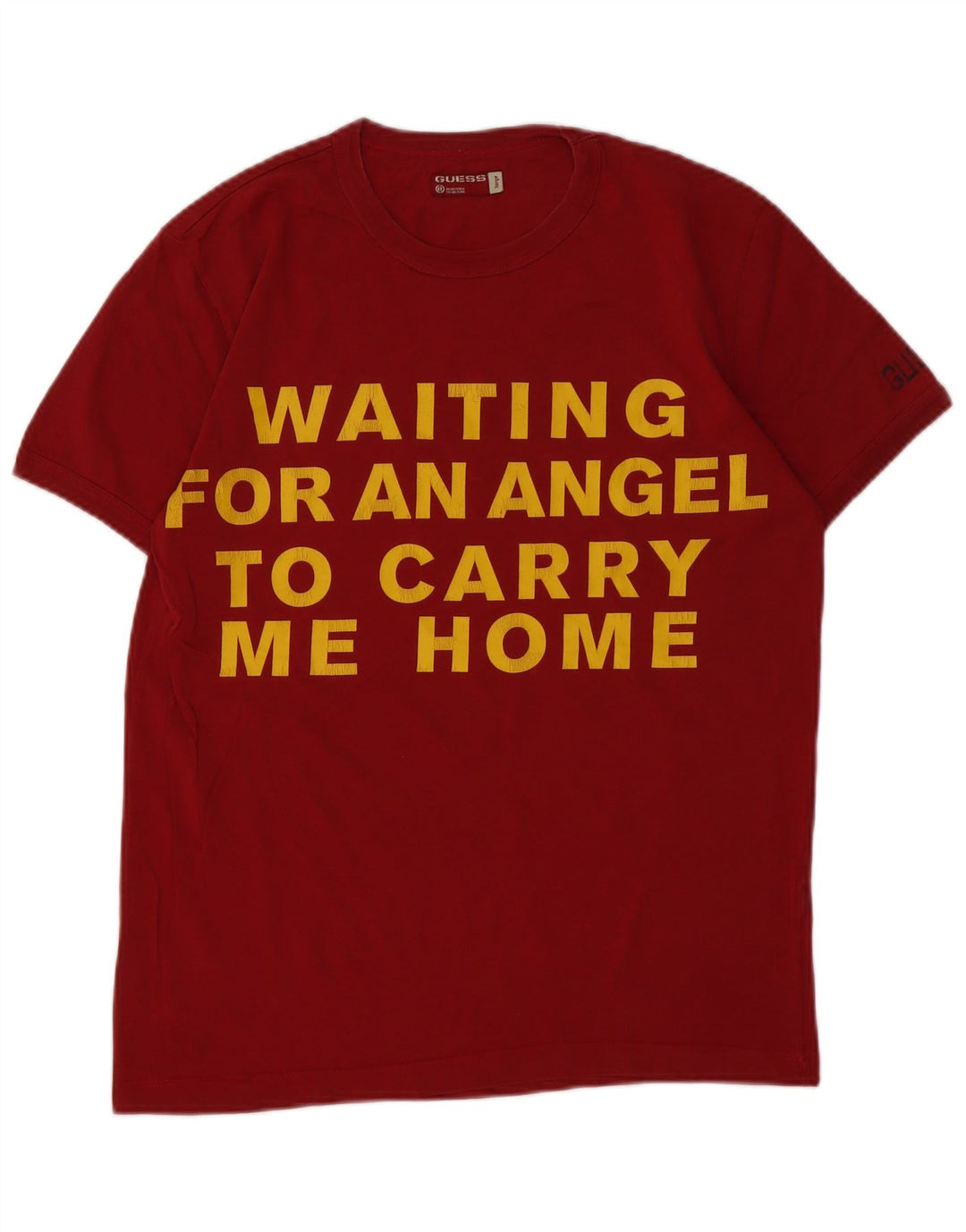 Guess Mens Graphic T-Shirt Top Large Red Cotton