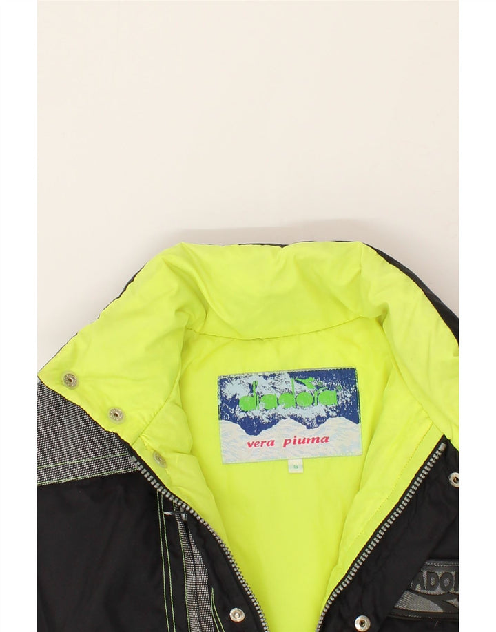 DIADORA Boys Padded Jacket 7-8 Years Small Black Colourblock Polyester Vintage Diadora and Second-Hand Diadora from Messina Hembry 