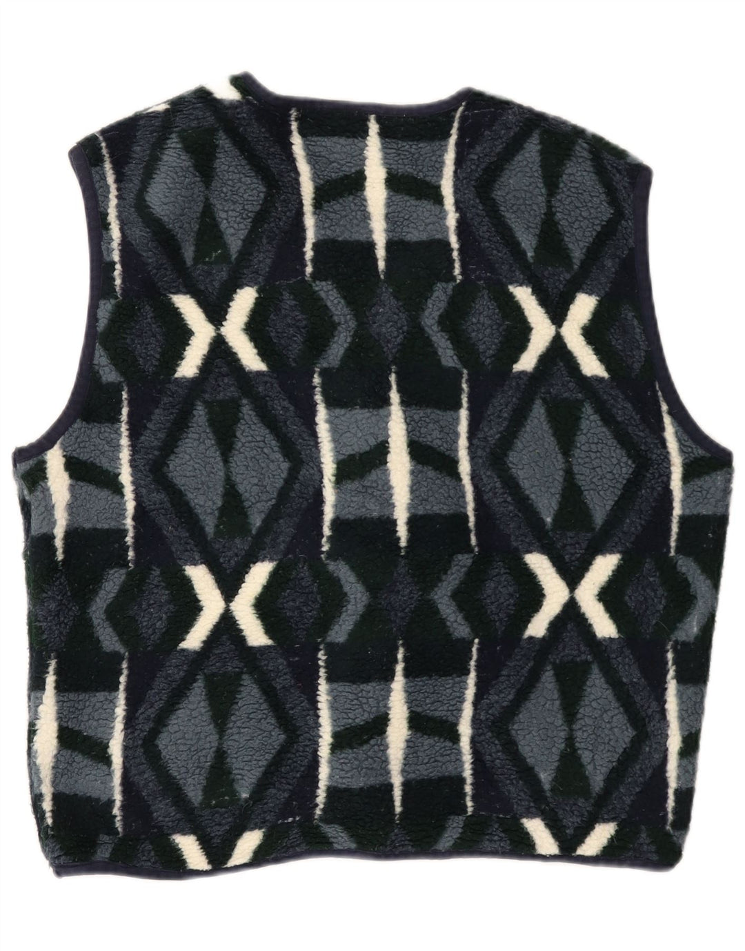 Campagnolo Mens Fleece Gilet UK 38 Medium Navy Blue Geometric Polyester