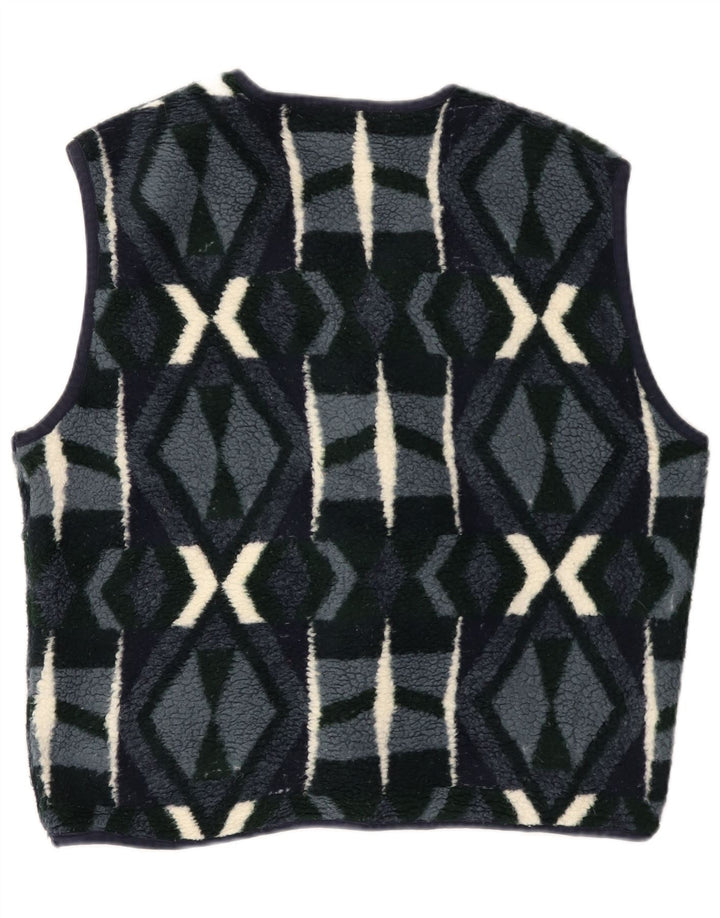 Campagnolo Mens Fleece Gilet UK 38 Medium Navy Blue Geometric Polyester