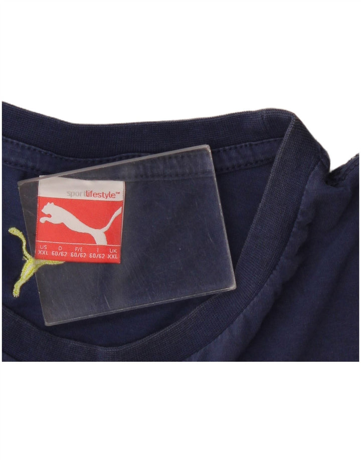 Puma Mens Graphic T-Shirt Top 2XL Navy Blue