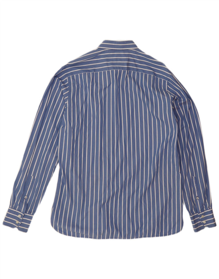 Tommy Hilfiger Mens Shirt Large Blue Striped Cotton