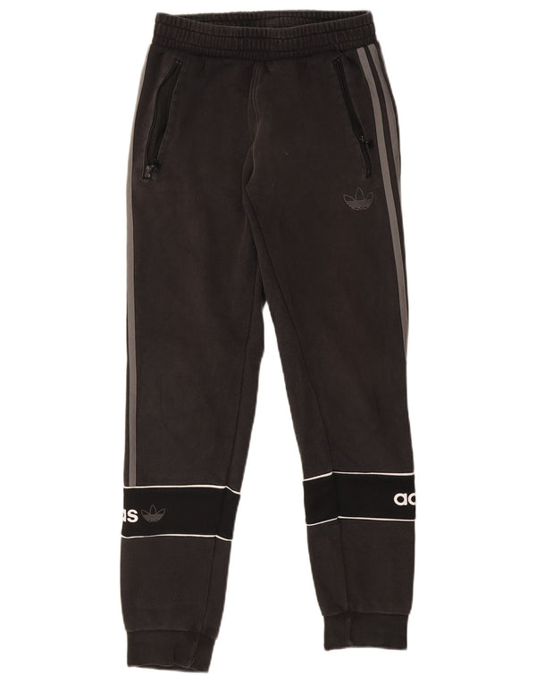Adidas Mens Graphic Tracksuit Trousers Joggers Small Grey Colourblock