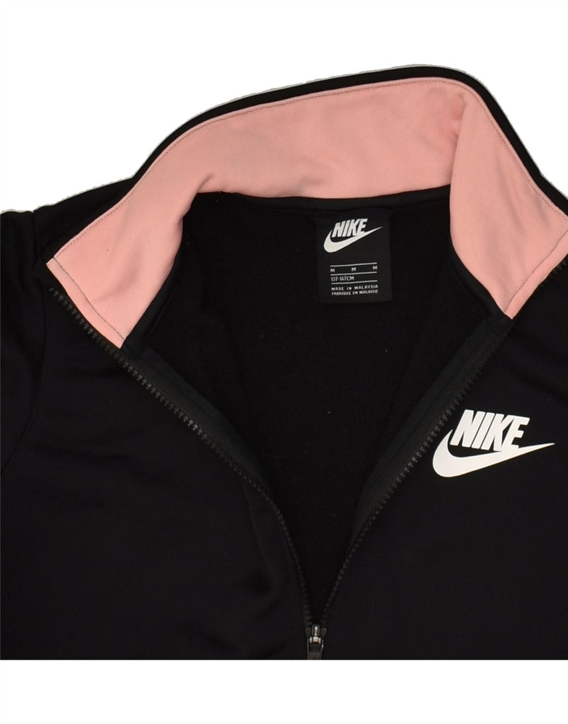 NIKE Girls Tracksuit Top Jacket 10-11 Years Medium Black Colourblock | Vintage Nike | Thrift | Second-Hand Nike | Used Clothing | Messina Hembry 