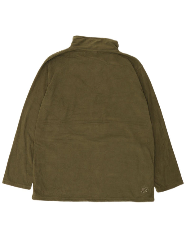 Animal Mens Graphic Zip Neck Fleece Jumper XL Khaki Polyester