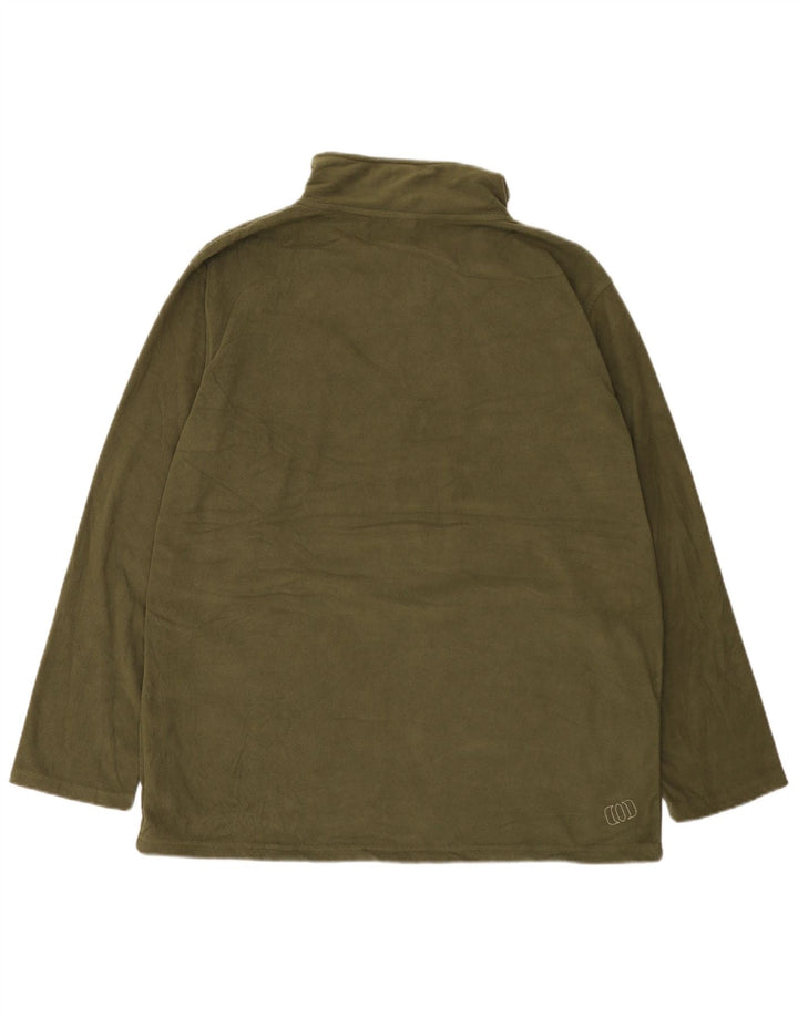 Animal Mens Graphic Zip Neck Fleece Jumper XL Khaki Polyester