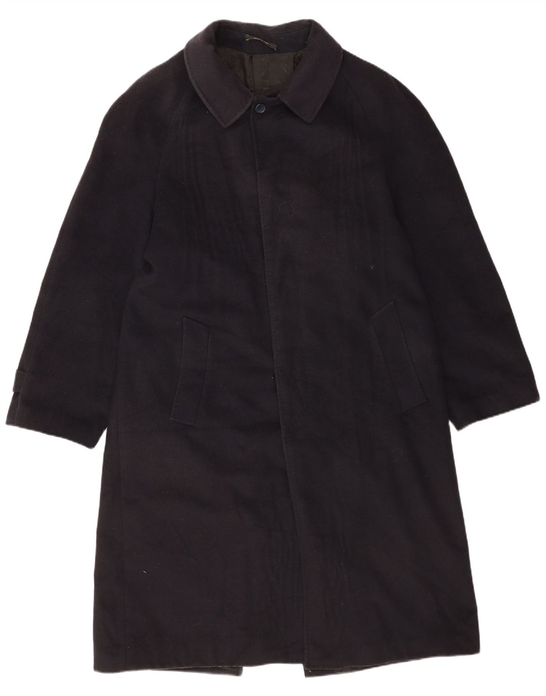 John Lewis Mens Overcoat UK 40 Large Navy Blue Wool
