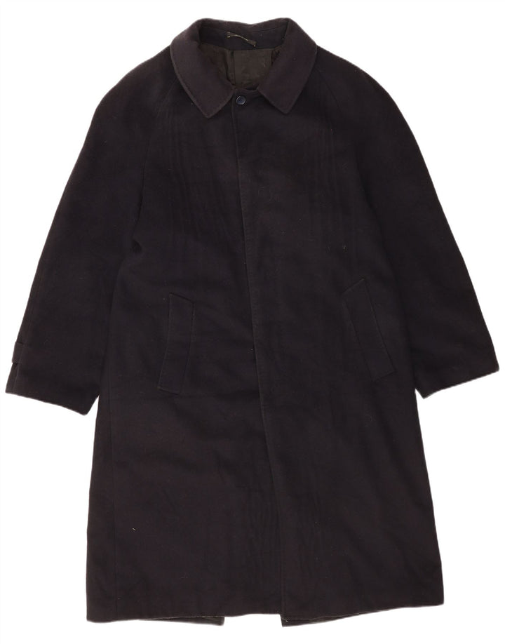 John Lewis Mens Overcoat UK 40 Large Navy Blue Wool