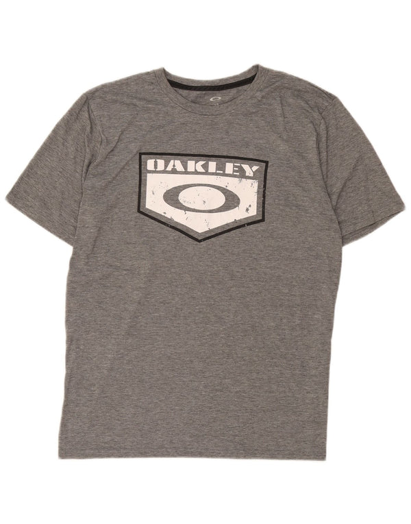 Oakley Mens Regular Fit Graphic T-Shirt Top Large Grey