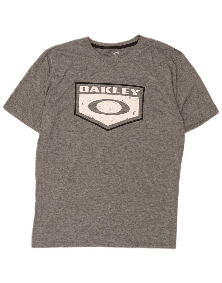 Oakley Mens Regular Fit Graphic T-Shirt Top Large Grey