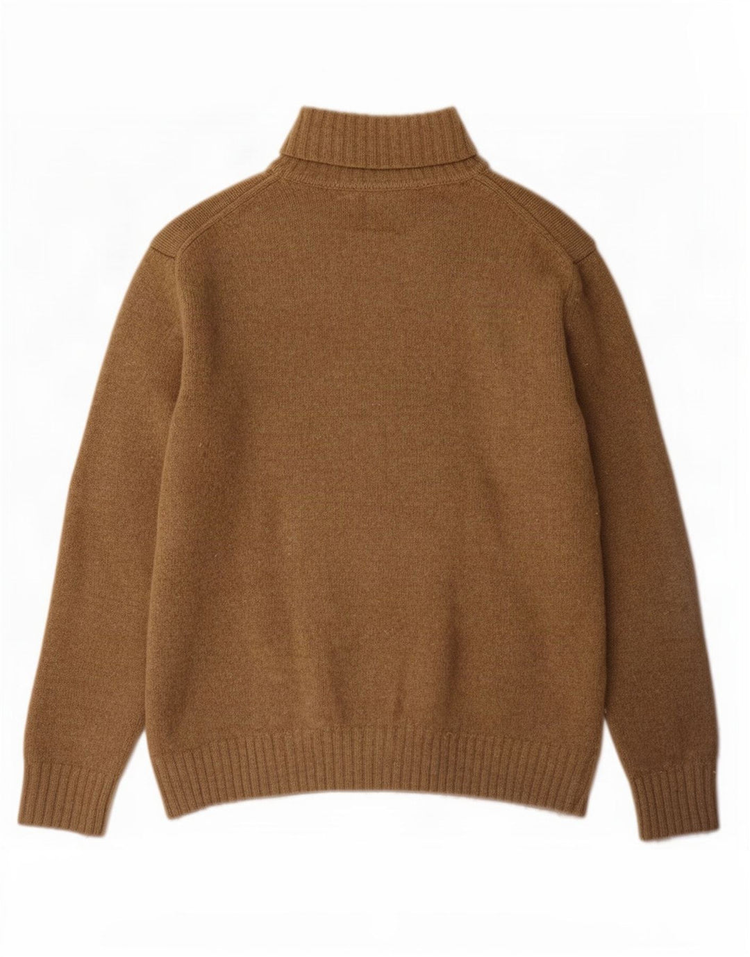 Zara Mens Roll Neck Jumper Sweater Large Beige Wool