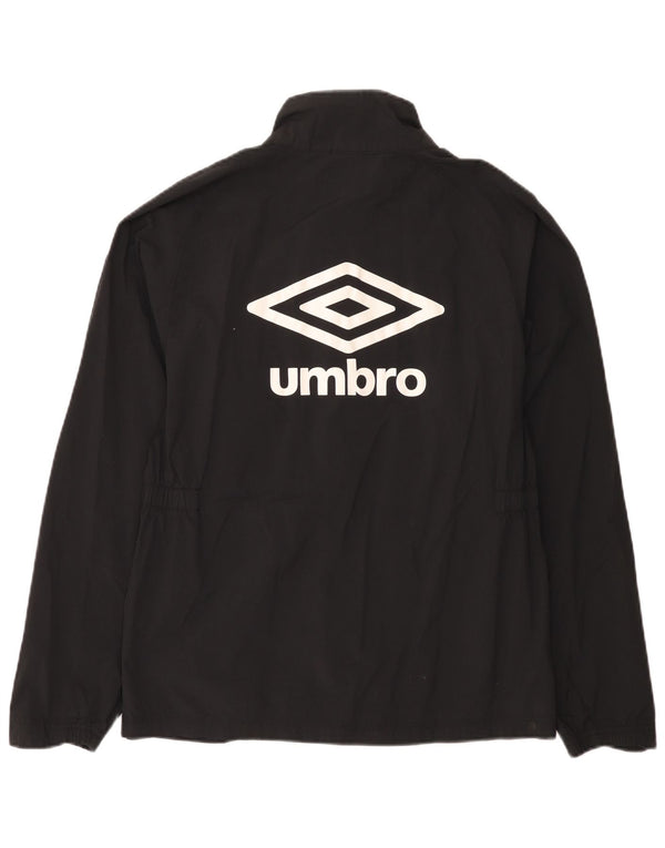 Umbro Womens Graphic Rain Jacket UK 14 Medium Black Nylon