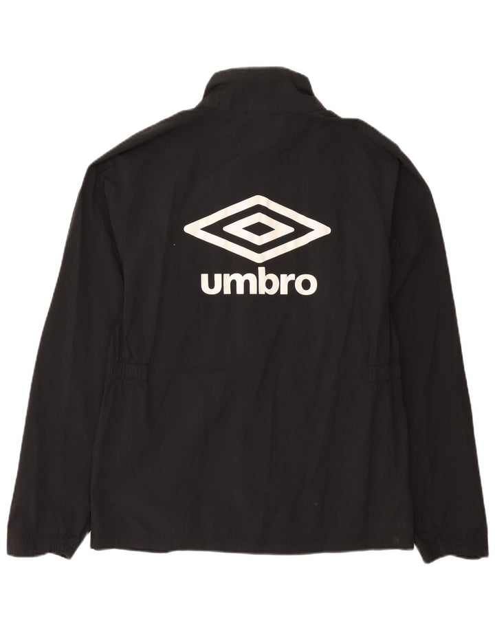 Umbro Womens Graphic Rain Jacket UK 14 Medium Black Nylon