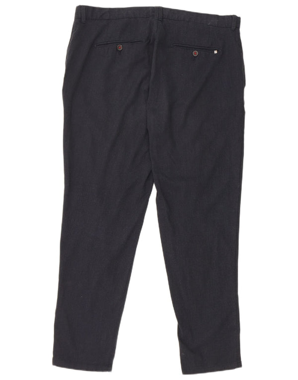 Zara Mens Slim Chino Trousers EU 44 Large W34 L28 Navy Blue