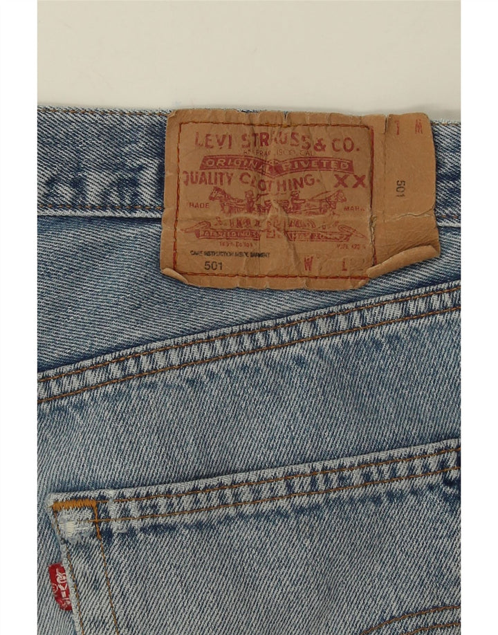 Levi's Mens 501 Distressed Straight Jeans W32 L27 Blue Cotton