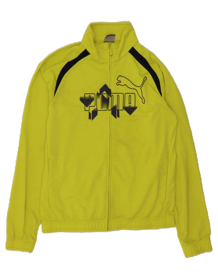 PUMA Mens Graphic Tracksuit Top Jacket Medium Green Colourblock Polyester Vintage Puma and Second-Hand Puma from Messina Hembry 
