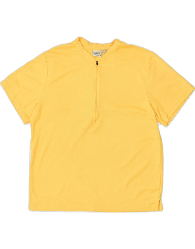 L.L.BEAN Mens T-Shirt Large Yellow Polyester | Vintage | Thrift | Second-Hand | Used Clothing | Messina Hembry 