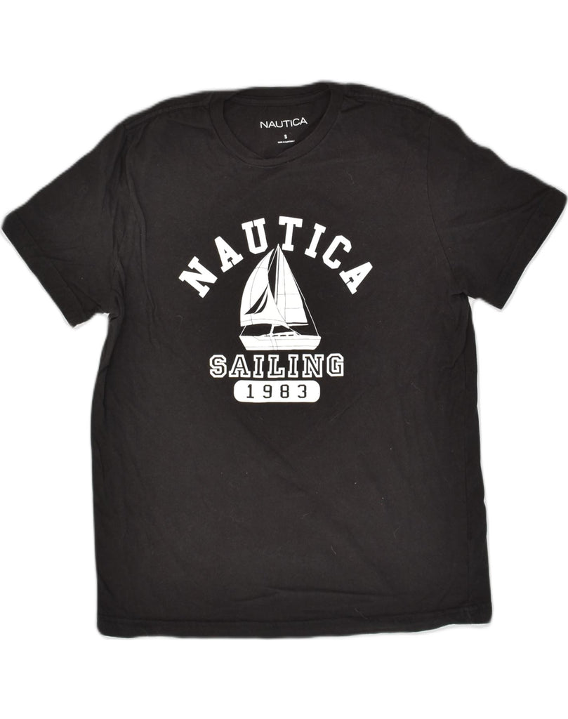 NAUTICA Mens Graphic T-Shirt Top Small Black Cotton | Vintage Nautica | Thrift | Second-Hand Nautica | Used Clothing | Messina Hembry 