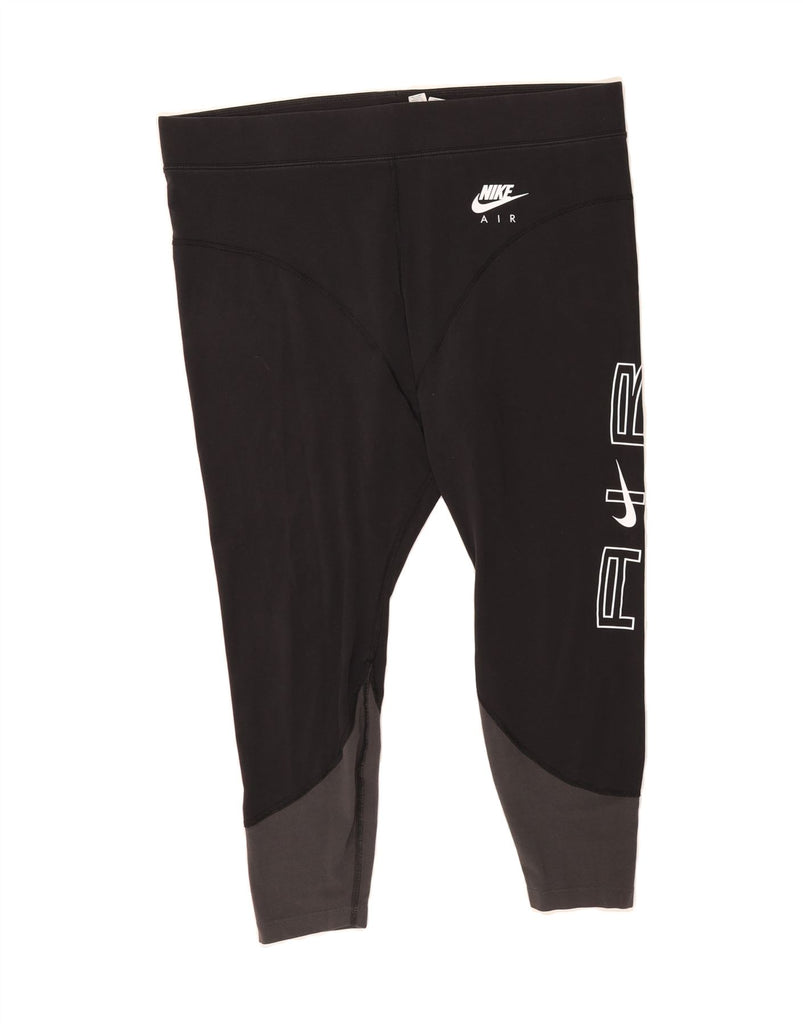 NIKE Womens Crop Graphic Leggings UK 20 2XL Black Colourblock Cotton Vintage Nike and Second-Hand Nike from Messina Hembry 