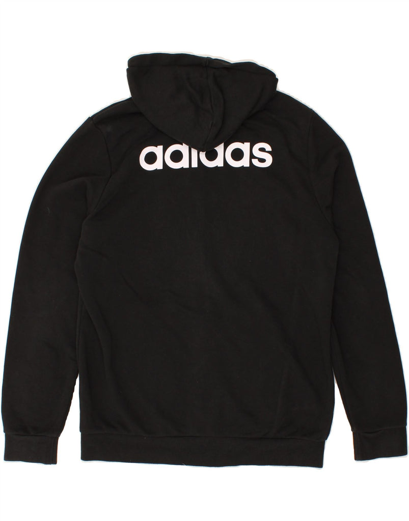 ADIDAS Boys Graphic Zip Hoodie Sweater 15-16 Years Black Cotton | Vintage Adidas | Thrift | Second-Hand Adidas | Used Clothing | Messina Hembry 