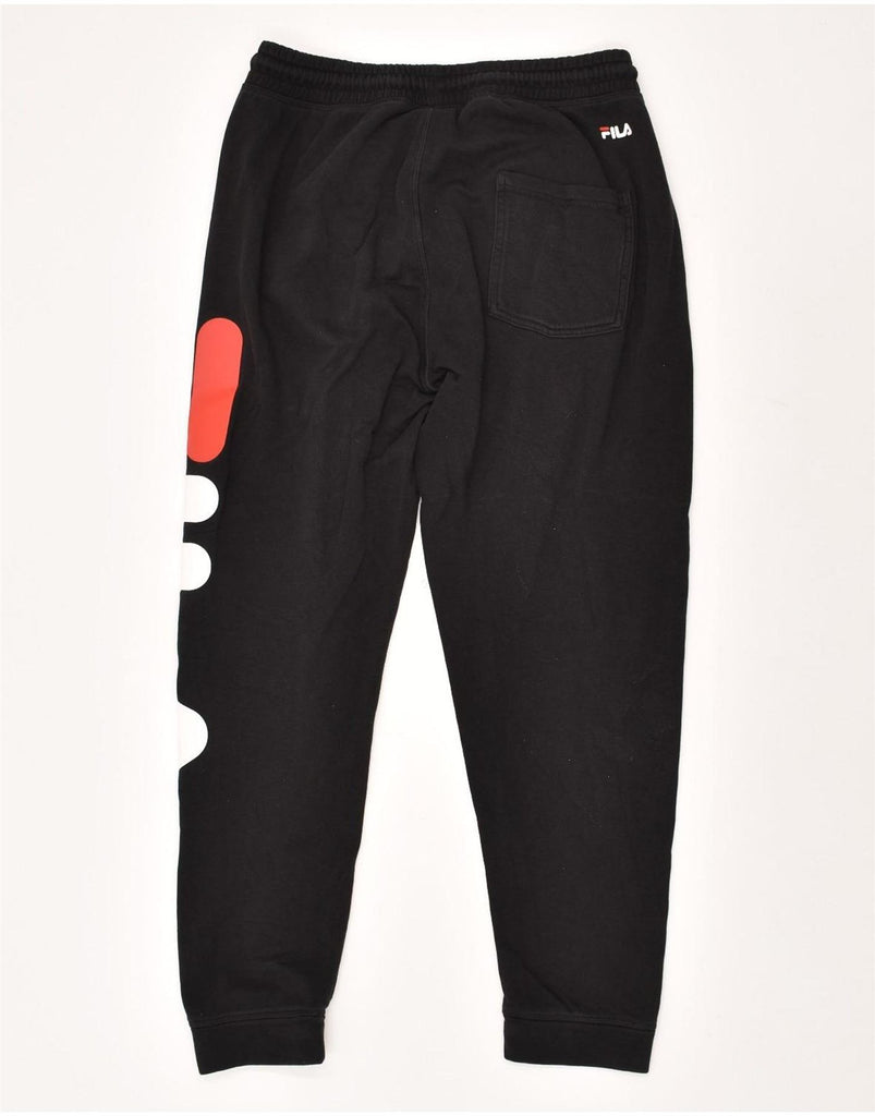 FILA Mens Graphic Tracksuit Trousers Joggers Medium Black Cotton Vintage Fila and Second-Hand Fila from Messina Hembry 