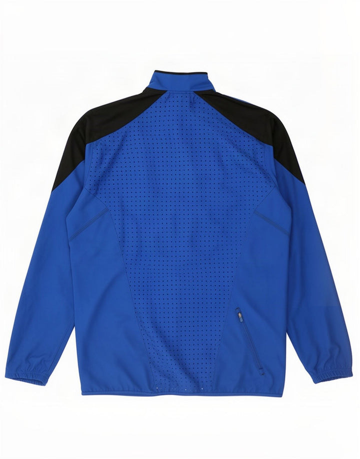 Adidas Mens Tracksuit Top Jacket Large Blue Colourblock Polyester