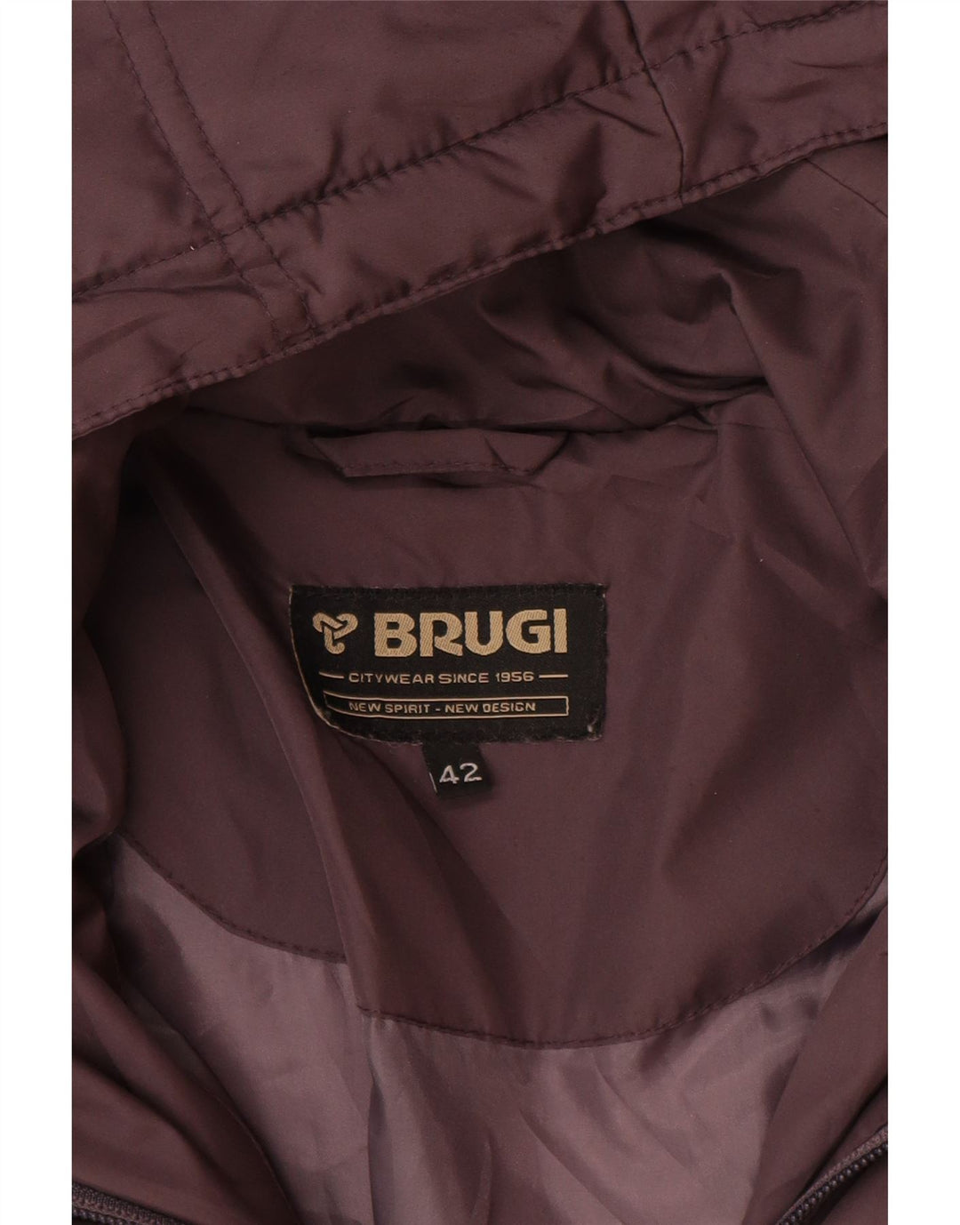 BRUGI Womens Hooded Padded Jacket IT 42 Medium Purple Polyester