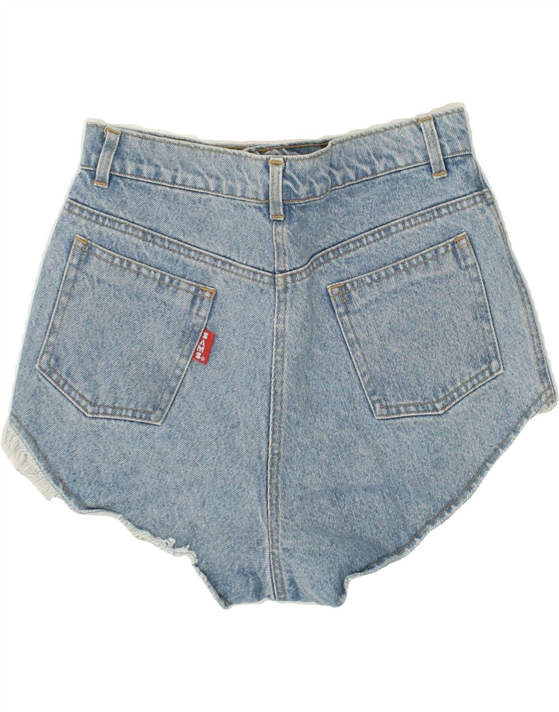 VINTAGE Womens Denim Hot Pants W28 Medium Blue Cotton | Vintage Vintage | Thrift | Second-Hand Vintage | Used Clothing | Messina Hembry 