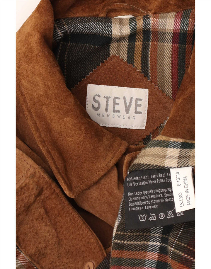 Vintage Mens Suede Jacket UK 40 Large Brown Leather