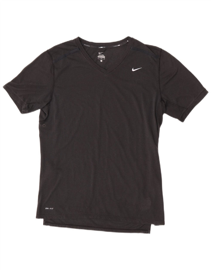 Nike Mens Dri Fit T-Shirt Top Medium Black Polyester