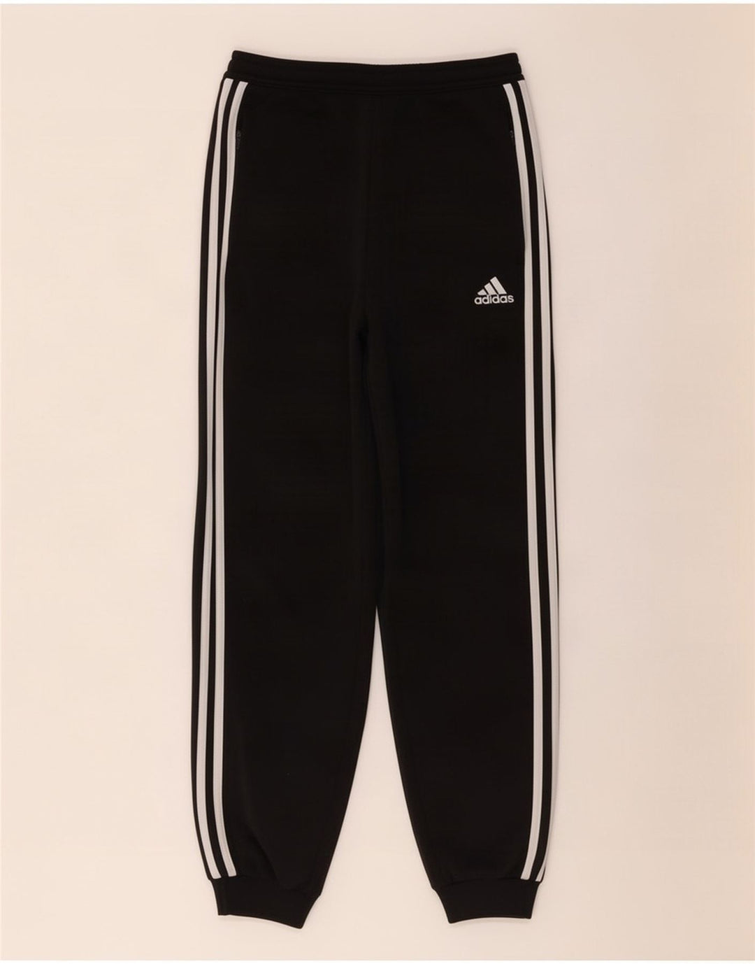 Adidas Boys Tracksuit Trousers Joggers 11-12 Years Black Polyester