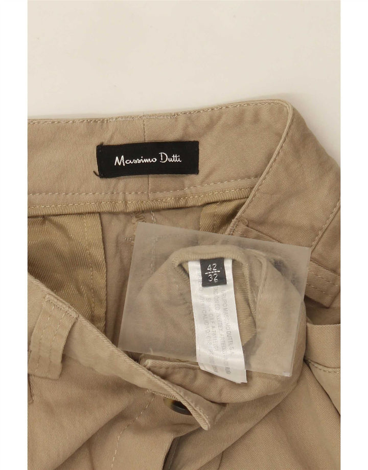 Massimo Dutti Womens Bootcut Casual Trousers EU 42 Large W32 L32 Beige