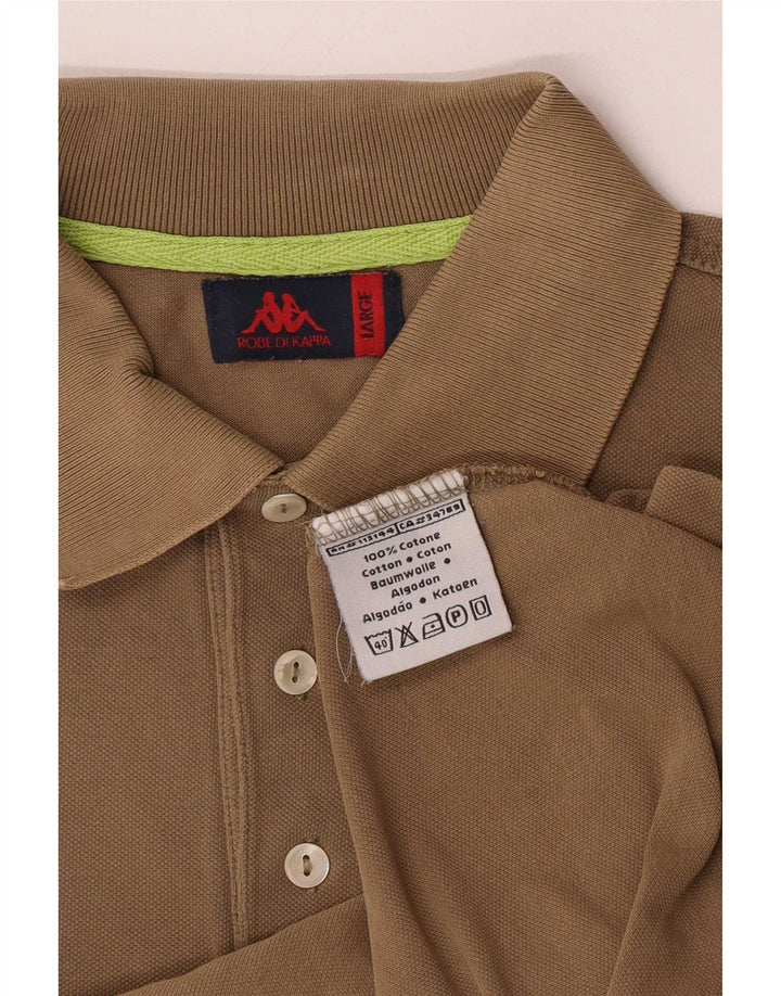 Kappa Mens Polo Shirt Large Khaki Cotton