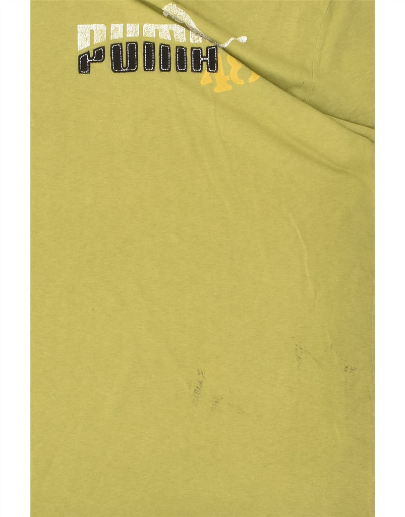 PUMA Mens Graphic T-Shirt Top XS Green Cotton | Vintage Puma | Thrift | Second-Hand Puma | Used Clothing | Messina Hembry 