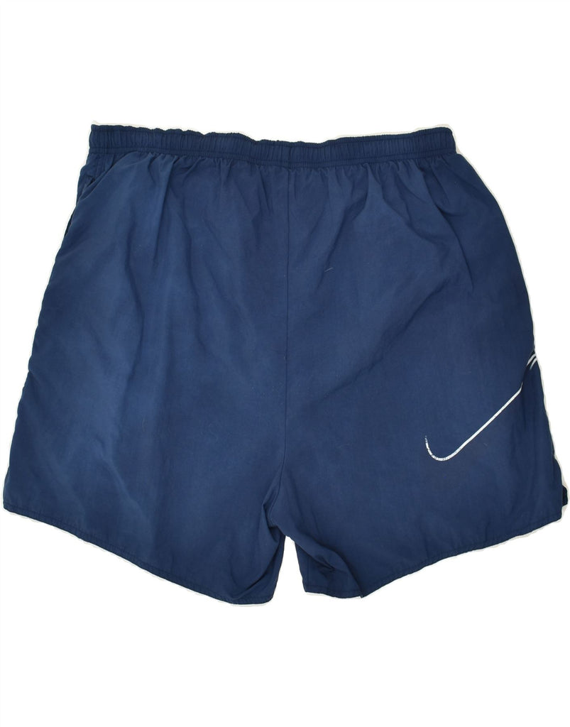 NIKE Mens Sport Shorts XL Navy Blue Nylon | Vintage Nike | Thrift | Second-Hand Nike | Used Clothing | Messina Hembry 