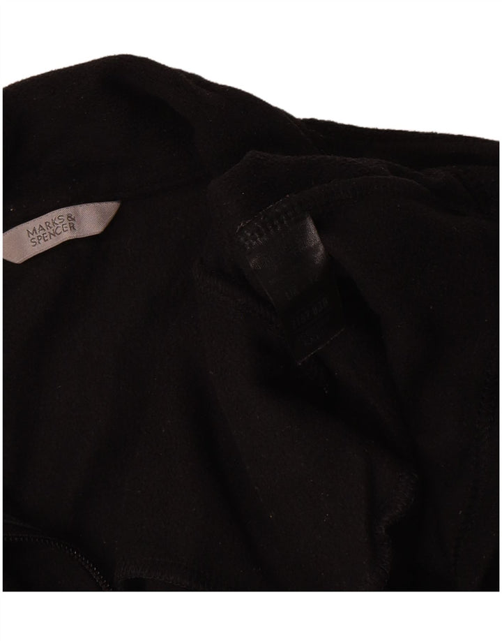 Marks & Spencer Womens Fleece Jacket UK 12 Medium Black Polyester