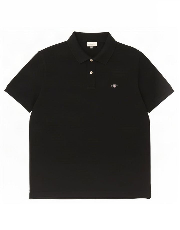Gant Mens Polo Shirt Large Black Cotton