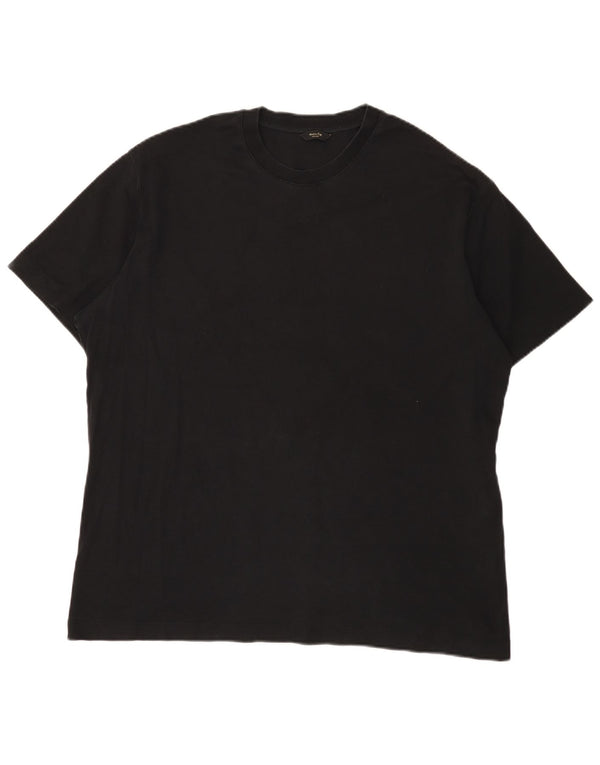 Massimo Dutti Mens T-Shirt Top 2XL Black Cotton