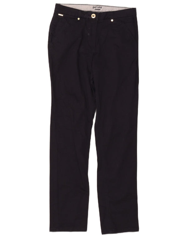 Marks & Spencer Womens Casual Trousers UK 10 Small W30 L31 Navy Blue