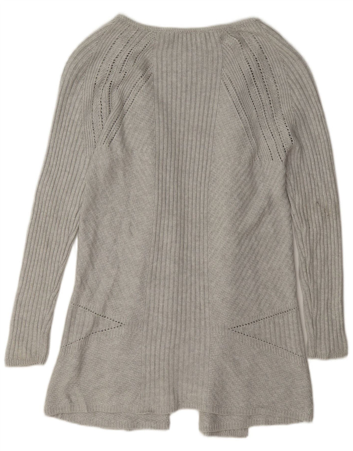 Marks & Spencer Womens Longline Open Cardigan Sweater UK 10 Small Grey