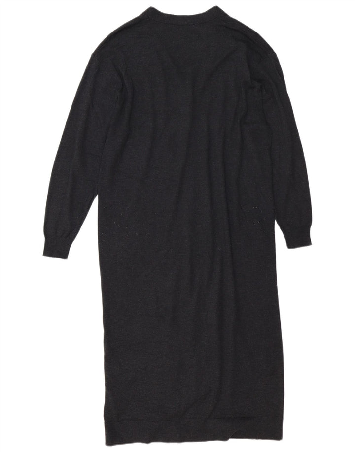 Zara Womens Longline Oversized Cardigan Sweater UK 10 Small Grey Polyester