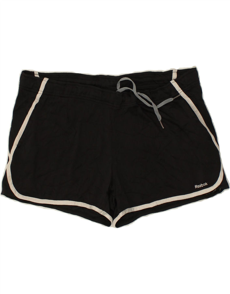 REEBOK Womens Sport Shorts Large Black Polyester | Vintage Reebok | Thrift | Second-Hand Reebok | Used Clothing | Messina Hembry 