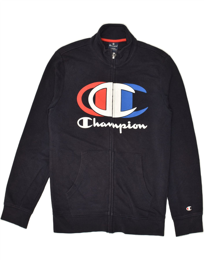 CHAMPION Boys Graphic Tracksuit Top Jacket 11-12 Years Large  Navy Blue | Vintage Champion | Thrift | Second-Hand Champion | Used Clothing | Messina Hembry 