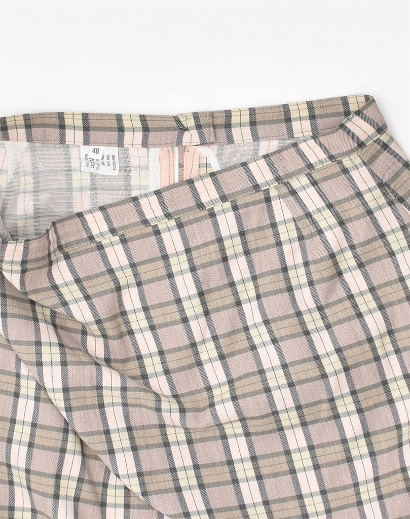 VINTAGE Womens Straight Skirt IT 46 Large W30 Beige Check Viscose | Vintage Vintage | Thrift | Second-Hand Vintage | Used Clothing | Messina Hembry 